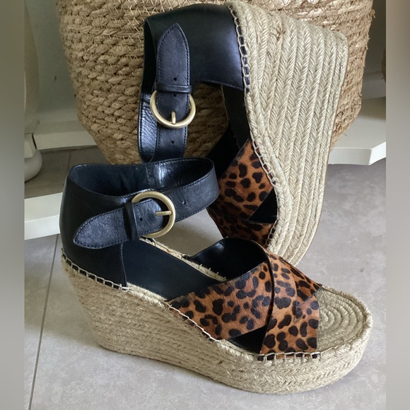 Marc Fisher Shoes - ⚜️ MARC FISHER Amari leopard espadrille wedge NWOT